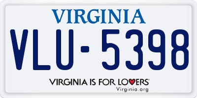 VA license plate VLU5398