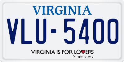 VA license plate VLU5400