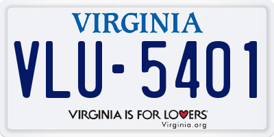 VA license plate VLU5401