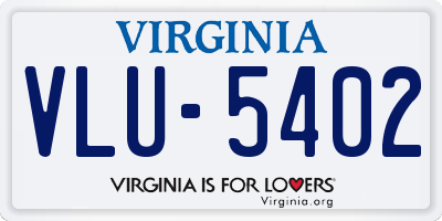 VA license plate VLU5402