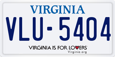 VA license plate VLU5404