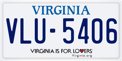 VA license plate VLU5406