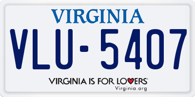 VA license plate VLU5407