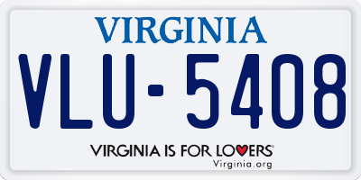 VA license plate VLU5408