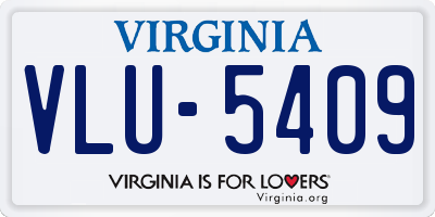VA license plate VLU5409