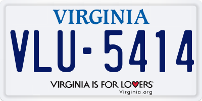 VA license plate VLU5414