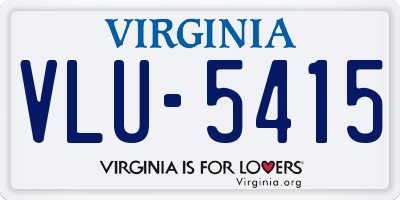 VA license plate VLU5415