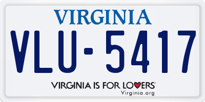 VA license plate VLU5417