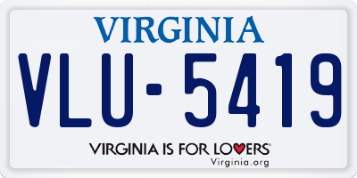 VA license plate VLU5419