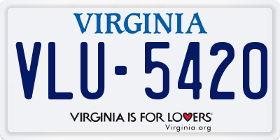 VA license plate VLU5420