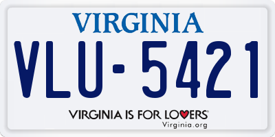 VA license plate VLU5421