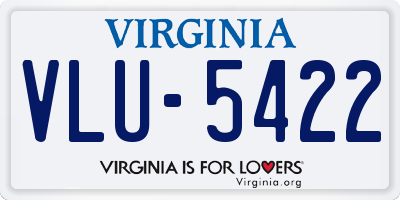 VA license plate VLU5422