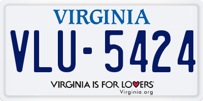 VA license plate VLU5424