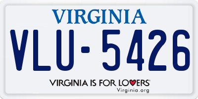 VA license plate VLU5426