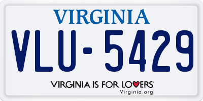 VA license plate VLU5429
