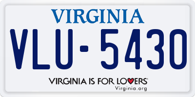VA license plate VLU5430