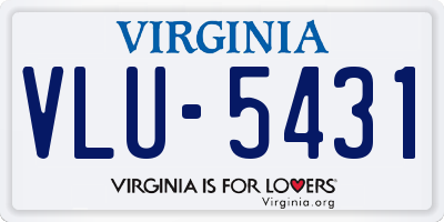 VA license plate VLU5431