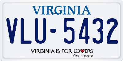 VA license plate VLU5432