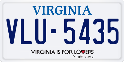 VA license plate VLU5435