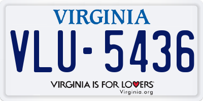 VA license plate VLU5436