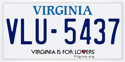 VA license plate VLU5437