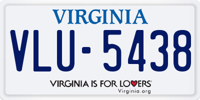 VA license plate VLU5438