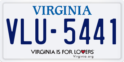 VA license plate VLU5441