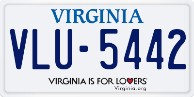 VA license plate VLU5442