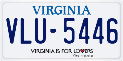 VA license plate VLU5446