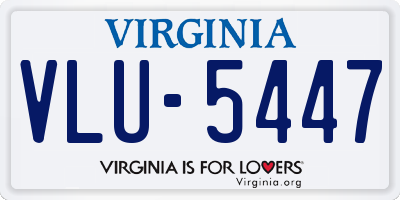 VA license plate VLU5447