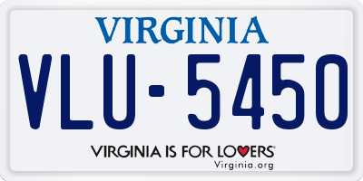 VA license plate VLU5450