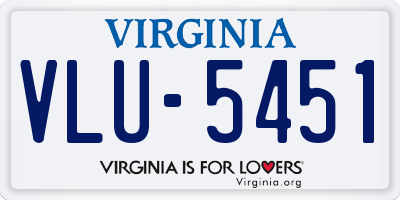 VA license plate VLU5451