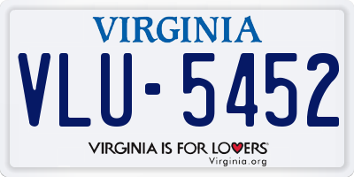 VA license plate VLU5452