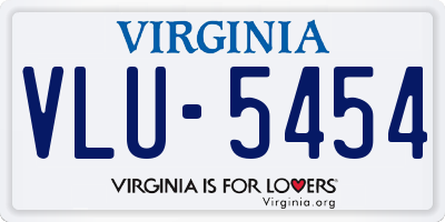 VA license plate VLU5454