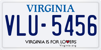 VA license plate VLU5456