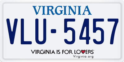 VA license plate VLU5457