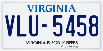 VA license plate VLU5458
