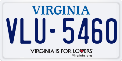 VA license plate VLU5460