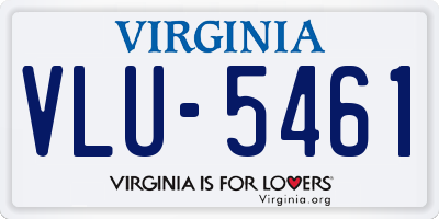VA license plate VLU5461