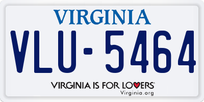 VA license plate VLU5464