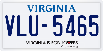 VA license plate VLU5465