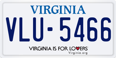 VA license plate VLU5466