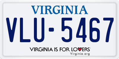 VA license plate VLU5467