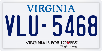 VA license plate VLU5468
