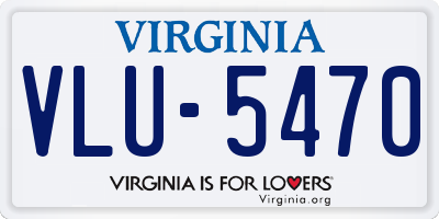 VA license plate VLU5470