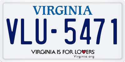 VA license plate VLU5471