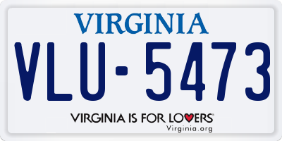 VA license plate VLU5473