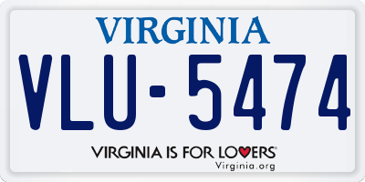 VA license plate VLU5474