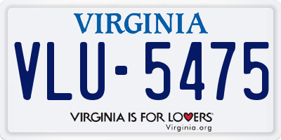 VA license plate VLU5475