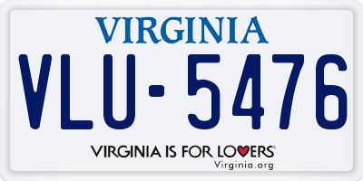 VA license plate VLU5476